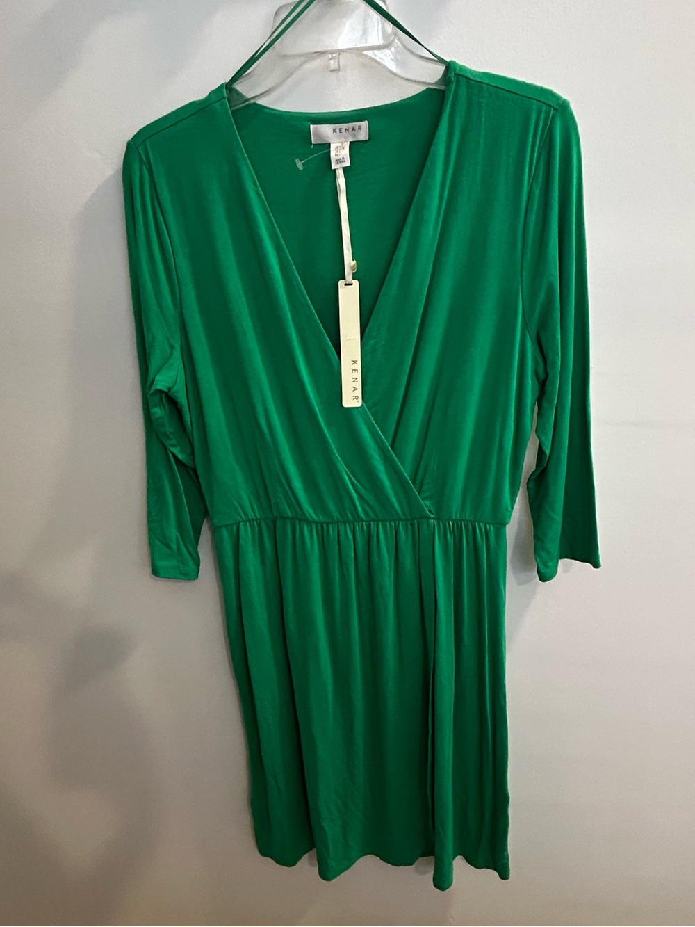 Kenar Bright Green Wrap-Style Midi Dress